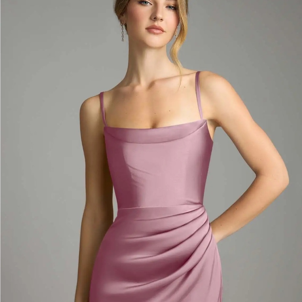Azazie Leonis Vintage Mauve Mermaid Bridesmaid Dress View 4